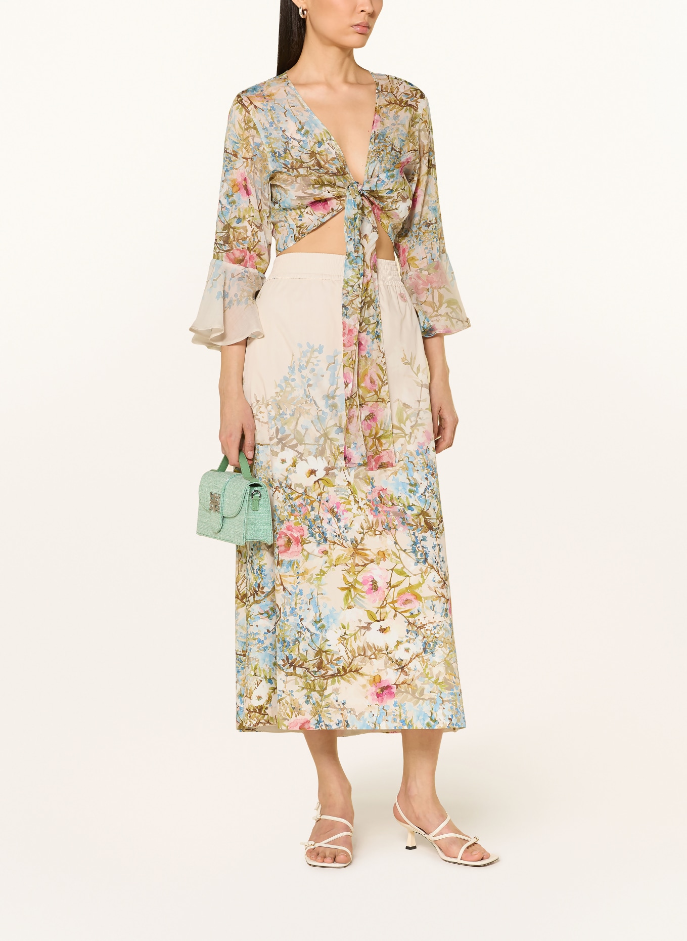 RIANI Cropped-Bluse: GRÜN / LILA / BLAU