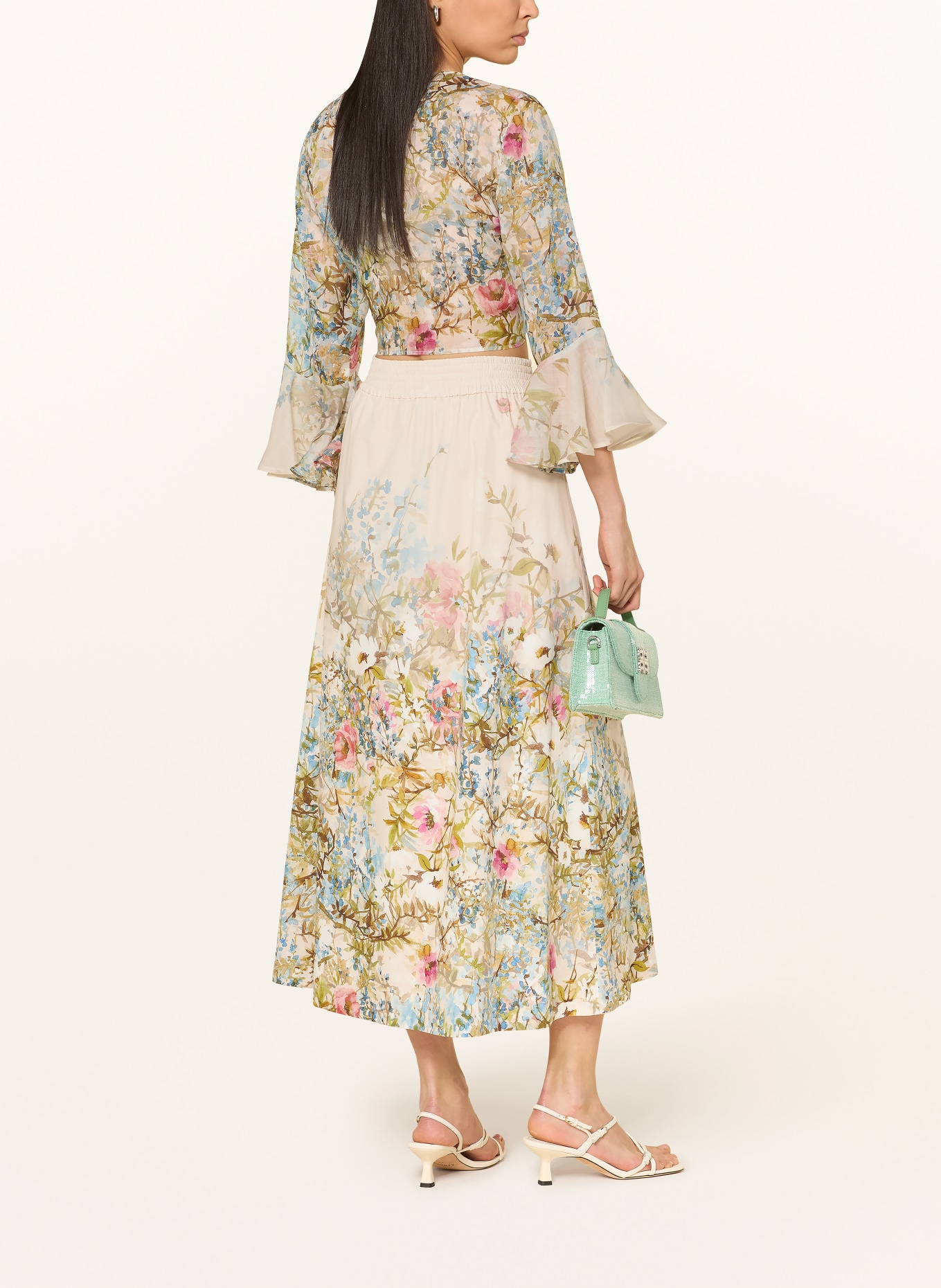 RIANI Cropped-Bluse: GRÜN / LILA / BLAU