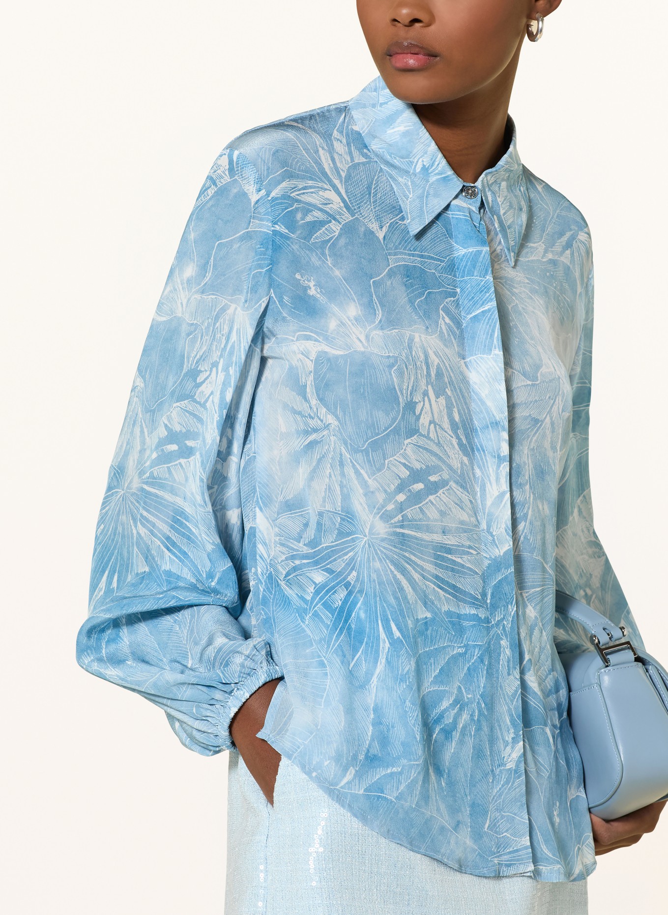 RIANI overhemdblouse: BLAUW / WIT