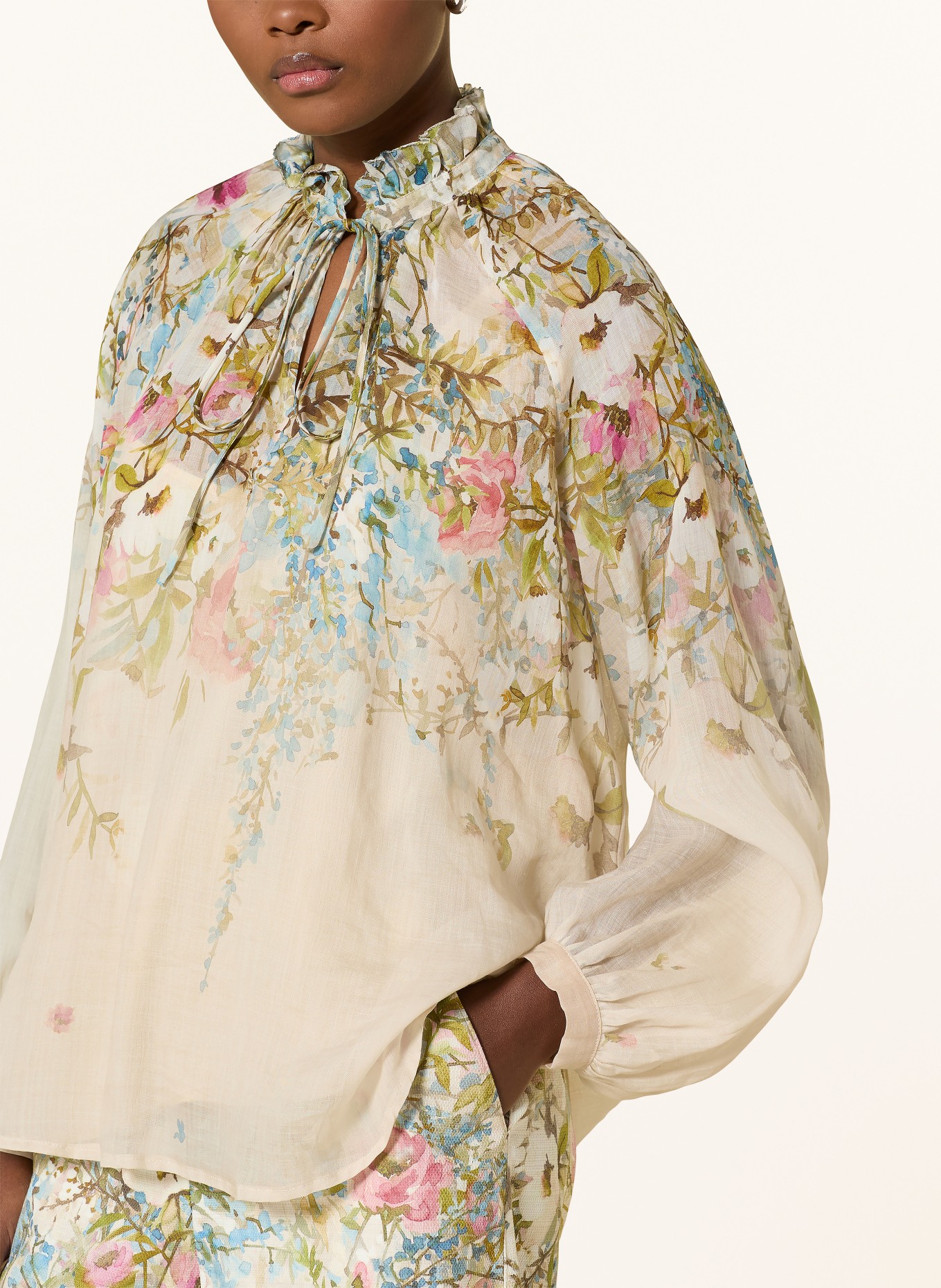 RIANI Blusenshirt: GRÜN / ROT / BLAU