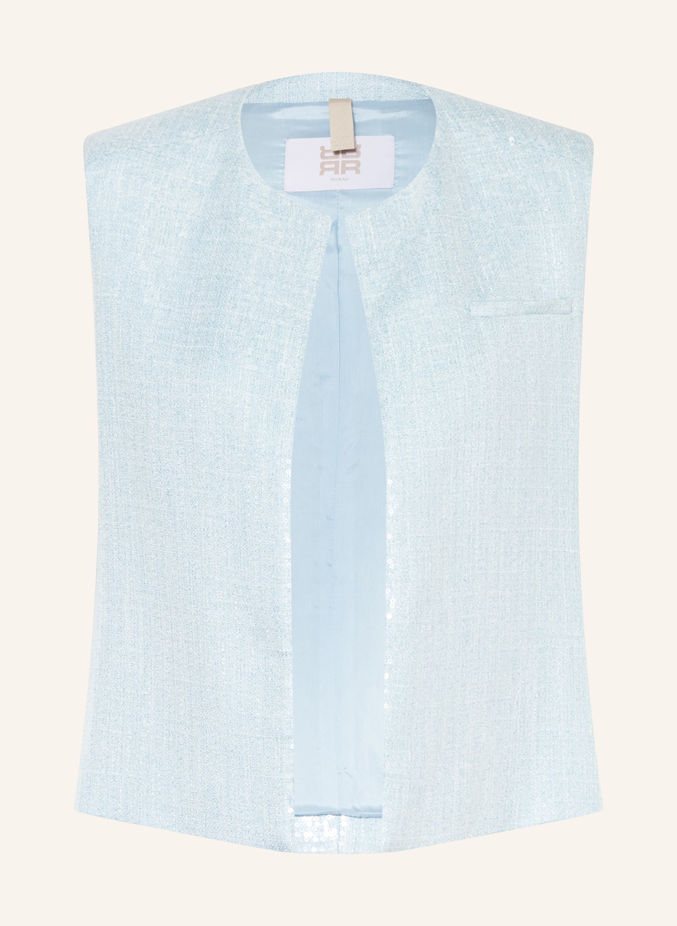 RIANI Blazerweste mit Pailletten: HELLBLAU
