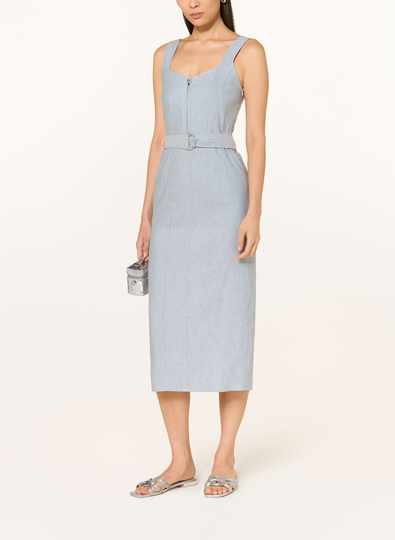 RIANI Kleid mit Leinen: BLAUGRAU