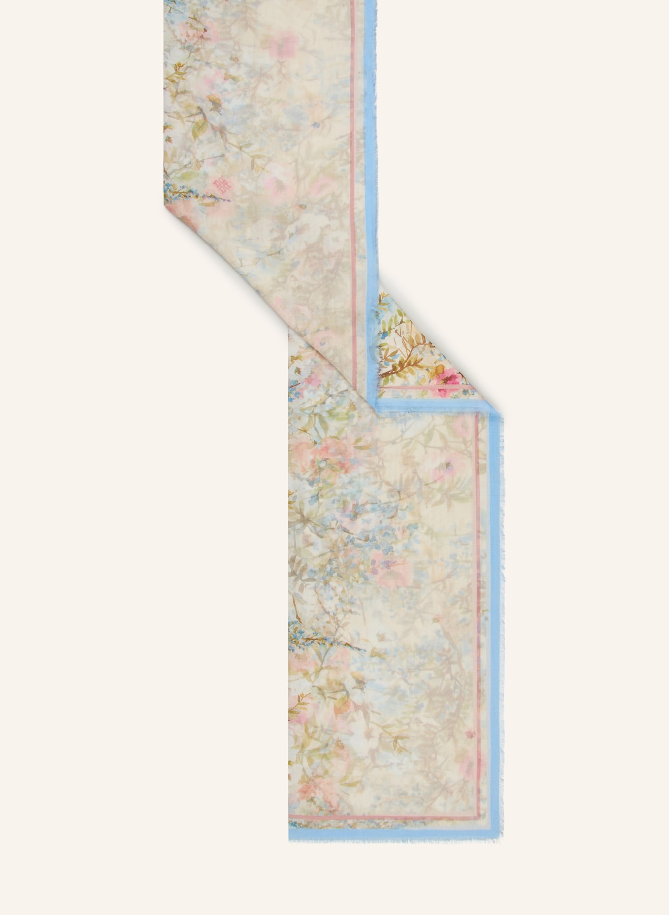 RIANI écharpe: CRÈME / ROSE / BLEU CLAIR