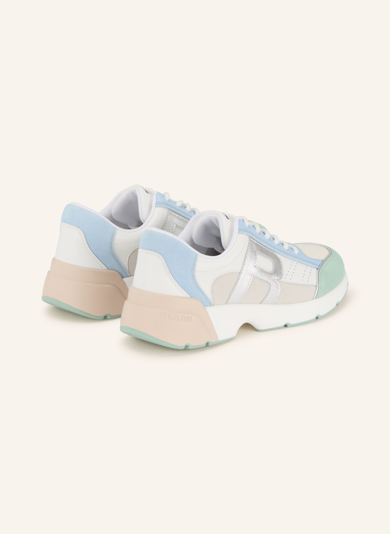 RIANI sneaker: WHITE / MINT / LIGHT BLUE