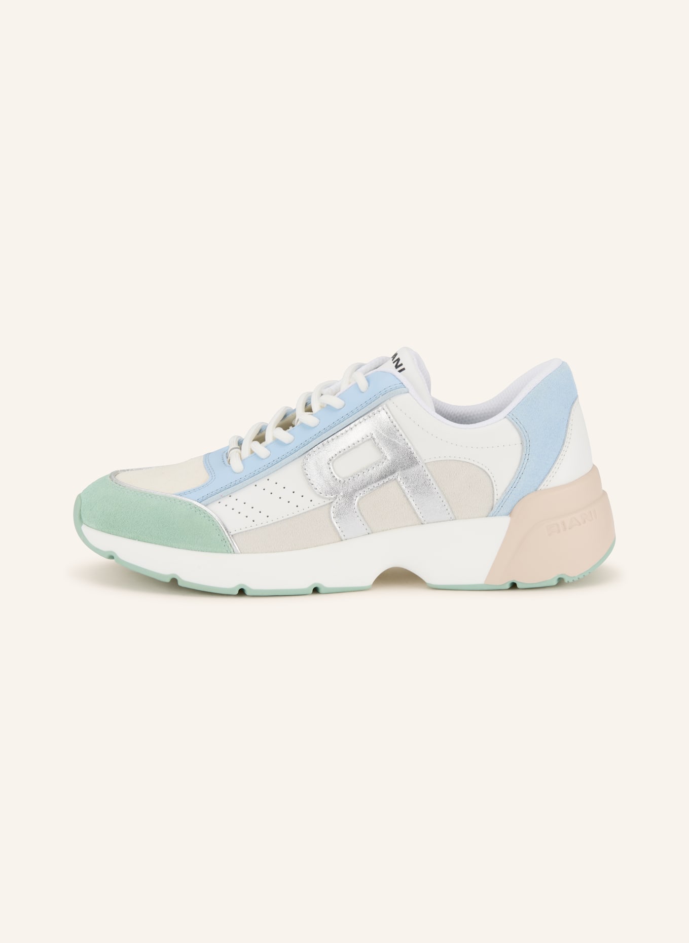 RIANI sneaker: WHITE / MINT / LIGHT BLUE