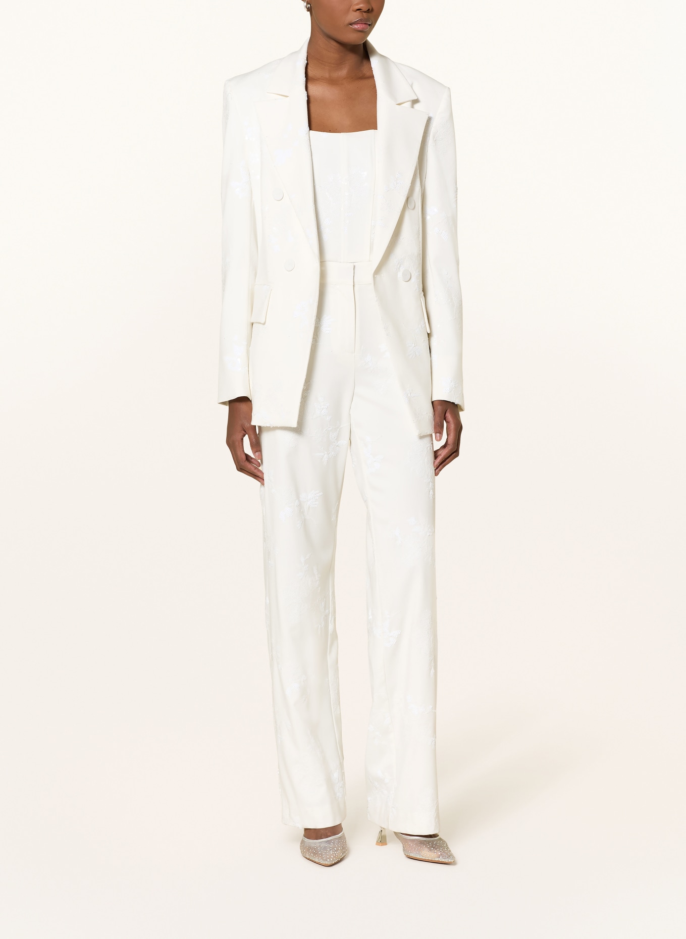 RIANI Marlenehose mit Pailletten: ECRU