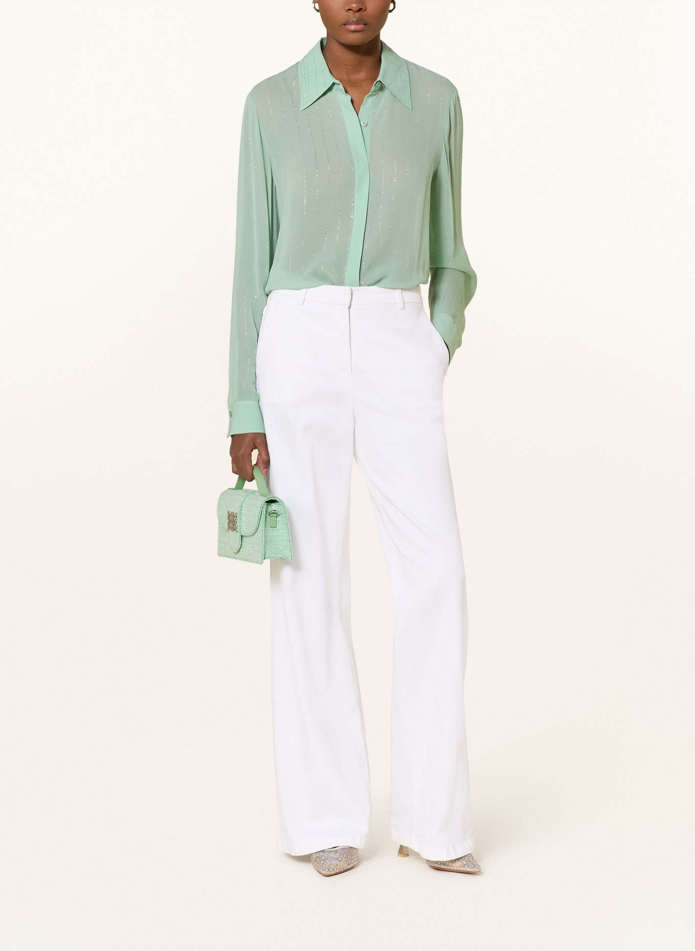 RIANI Overhemdblouse met sierstenen: LICHTGROEN