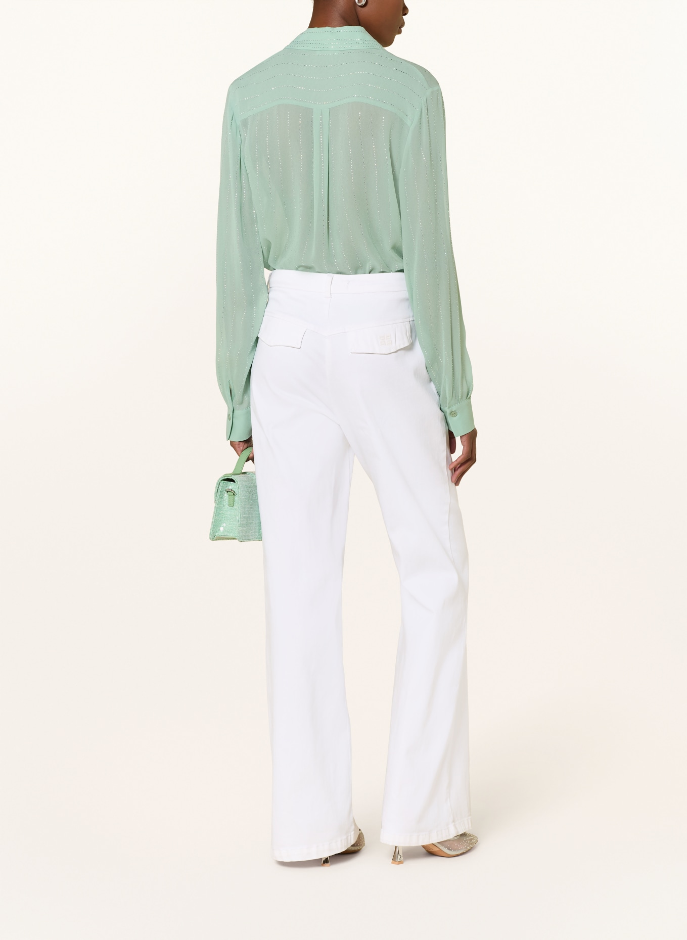 RIANI Overhemdblouse met sierstenen: LICHTGROEN