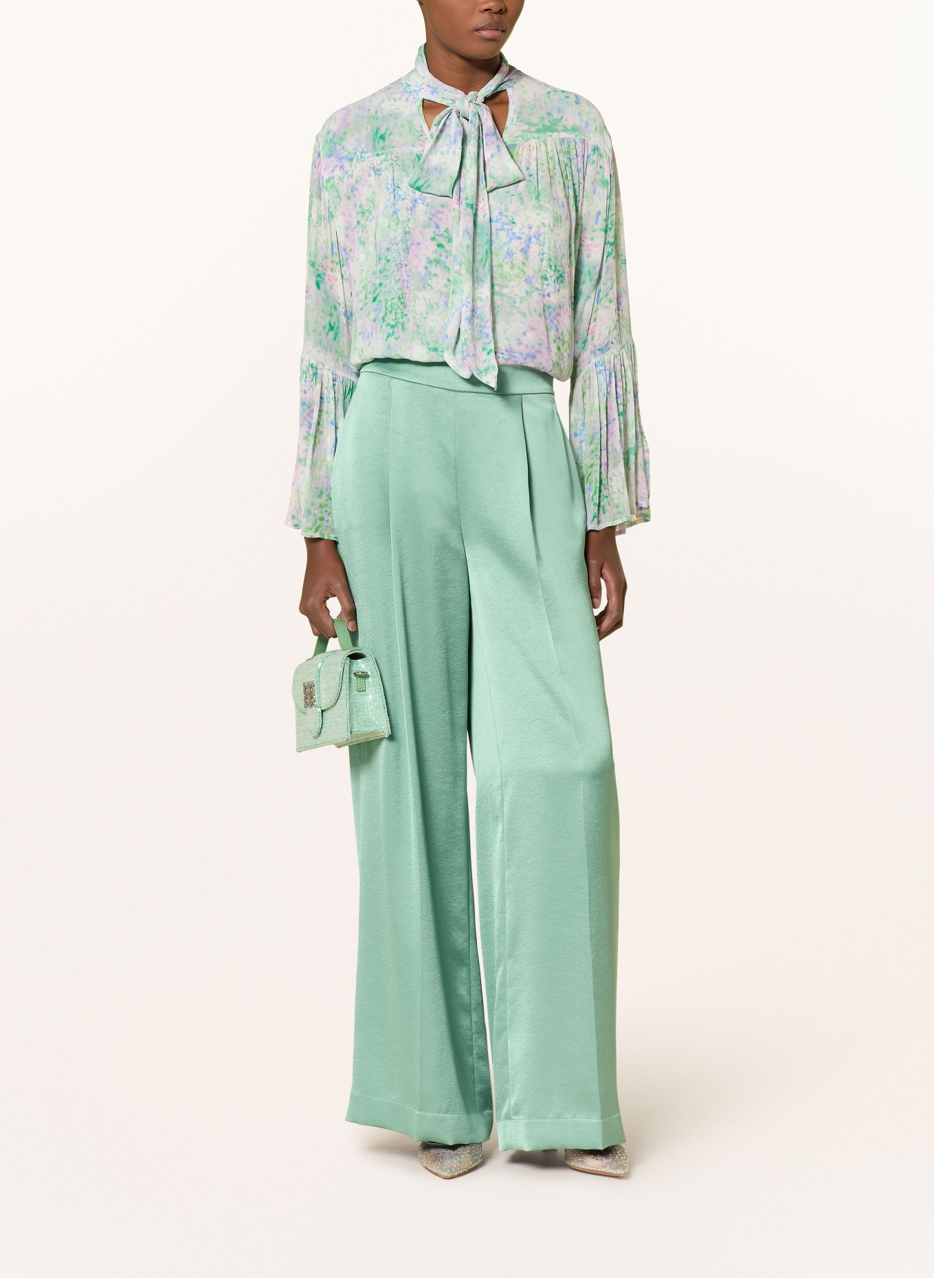 RIANI Schluppenbluse: GRÜN / LILA / BLAU