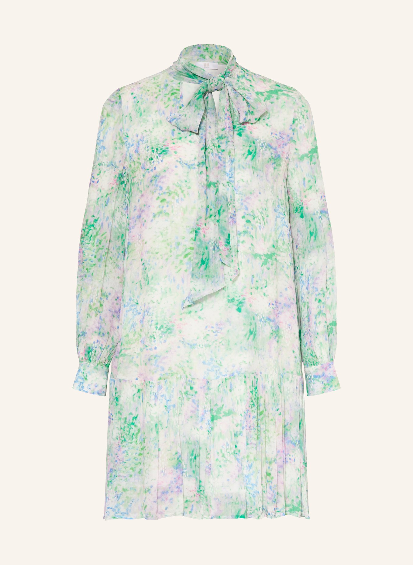 RIANI Schluppenkleid mit Rüschen: GRÜN / LILA / BLAU