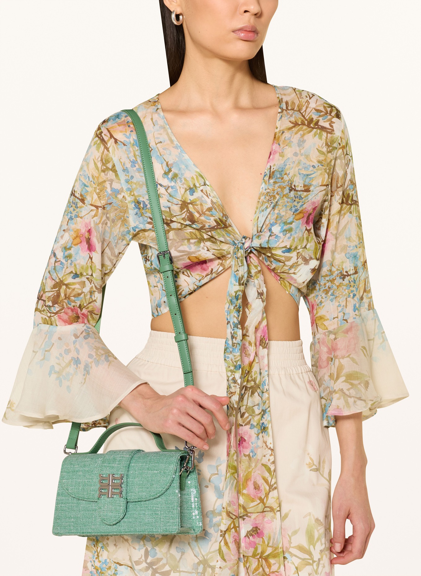 RIANI Schoudertas met pailletten: LICHTGROEN