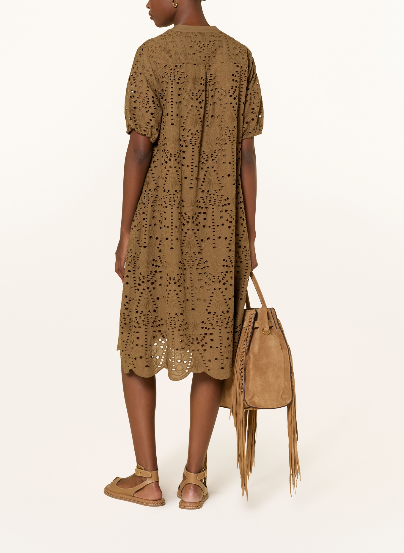 darling harbour Robe à dentelle ajourée: OLIVE