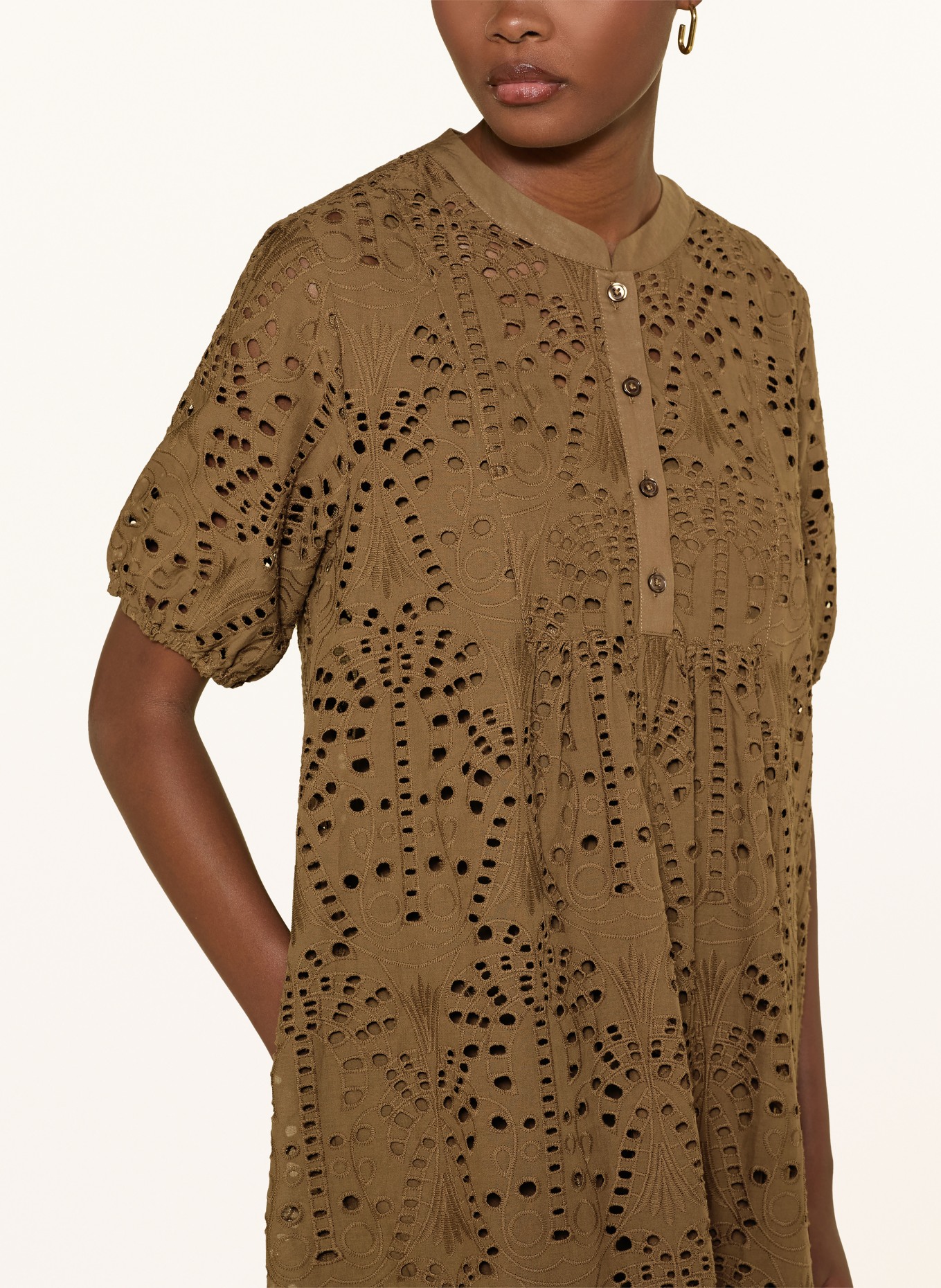 darling harbour Robe à dentelle ajourée: OLIVE