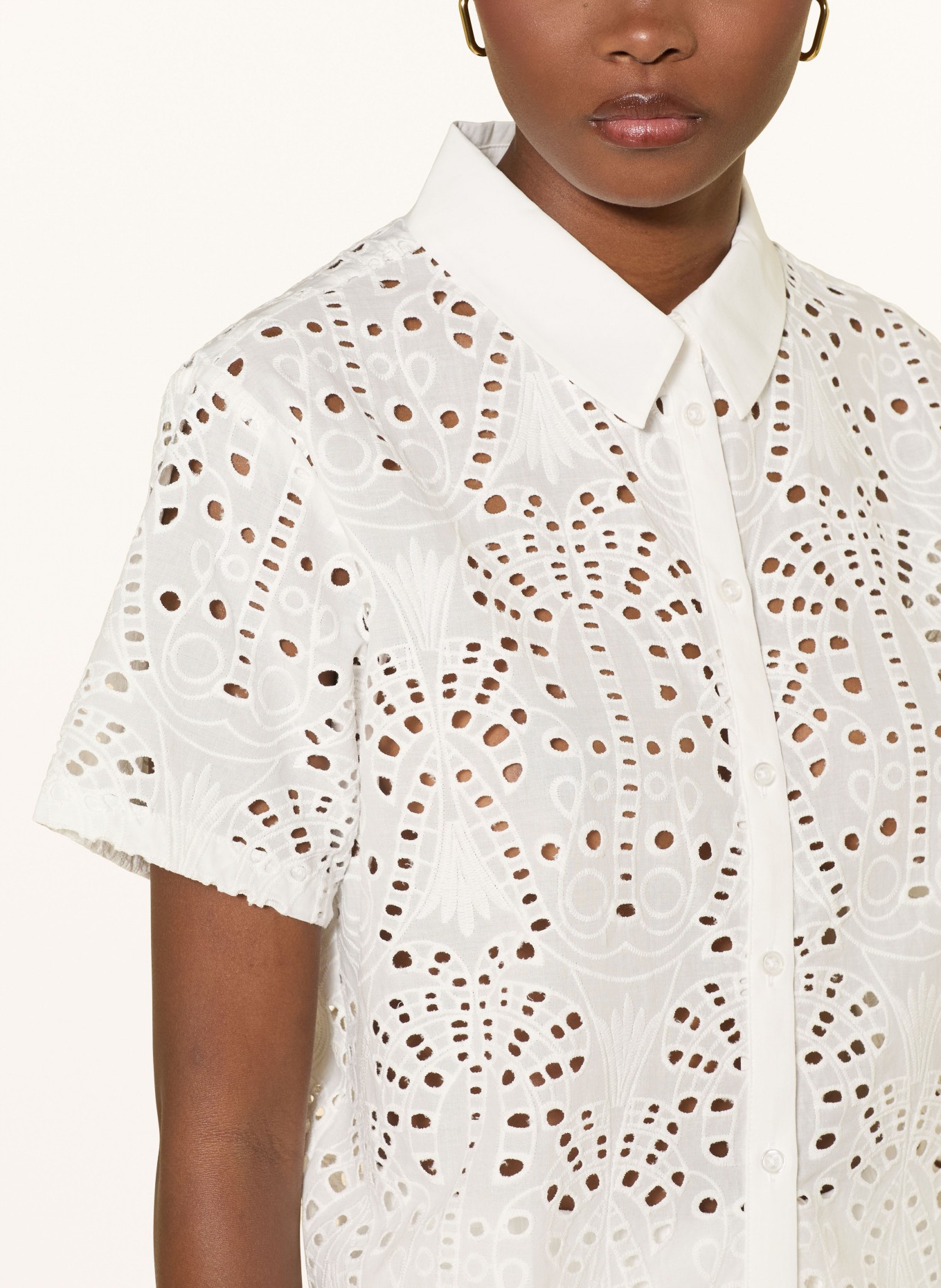 darling harbour Openwork lace blouse: WHITE