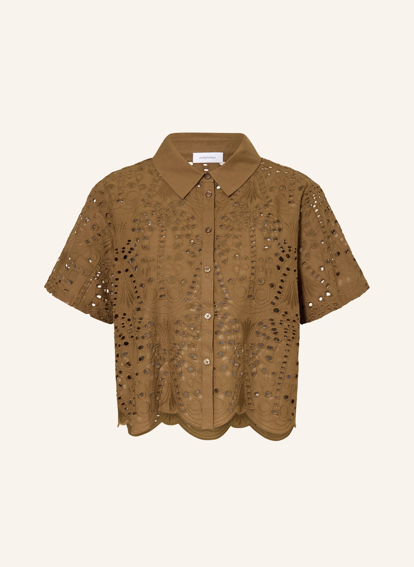 darling harbour Hemdbluse aus Lochspitze: OLIVE