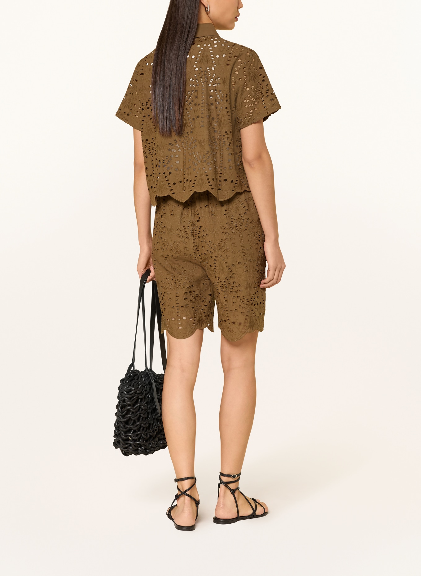 darling harbour Hemdbluse aus Lochspitze: OLIVE