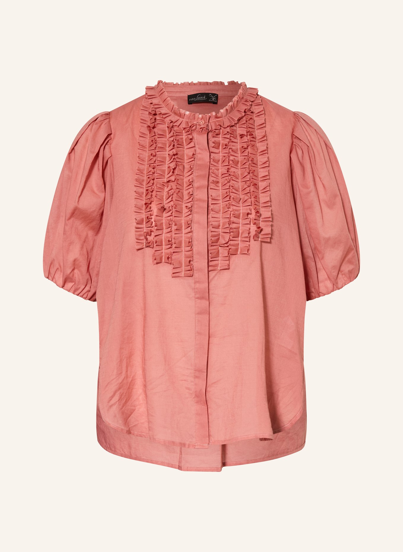 van Laack Bluzka VL-TEONA-XX z falbanami: JASNOCZERWONY