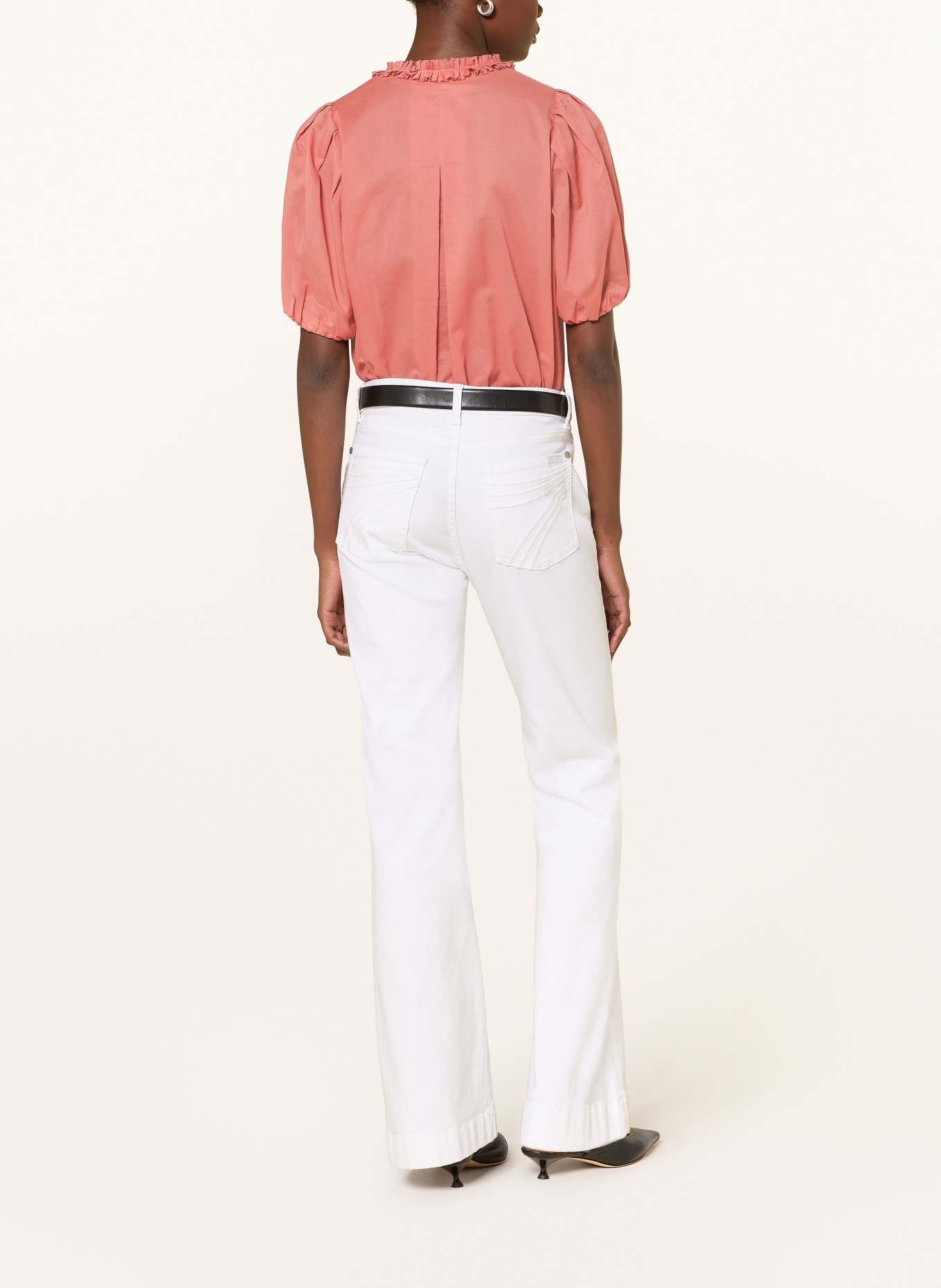 van Laack Bluzka VL-TEONA-XX z falbanami: JASNOCZERWONY