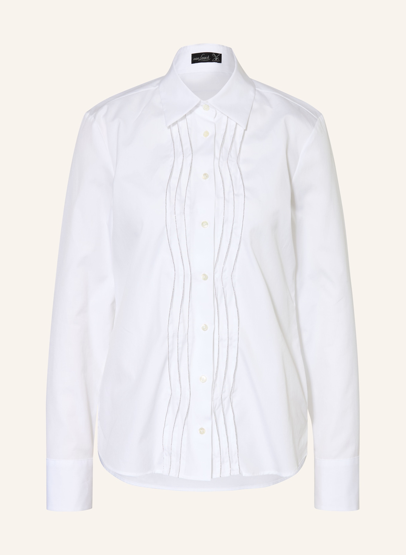 van Laack Hemdbluse VL-CELLIES-PB mit Schmucksteinen: WEISS
