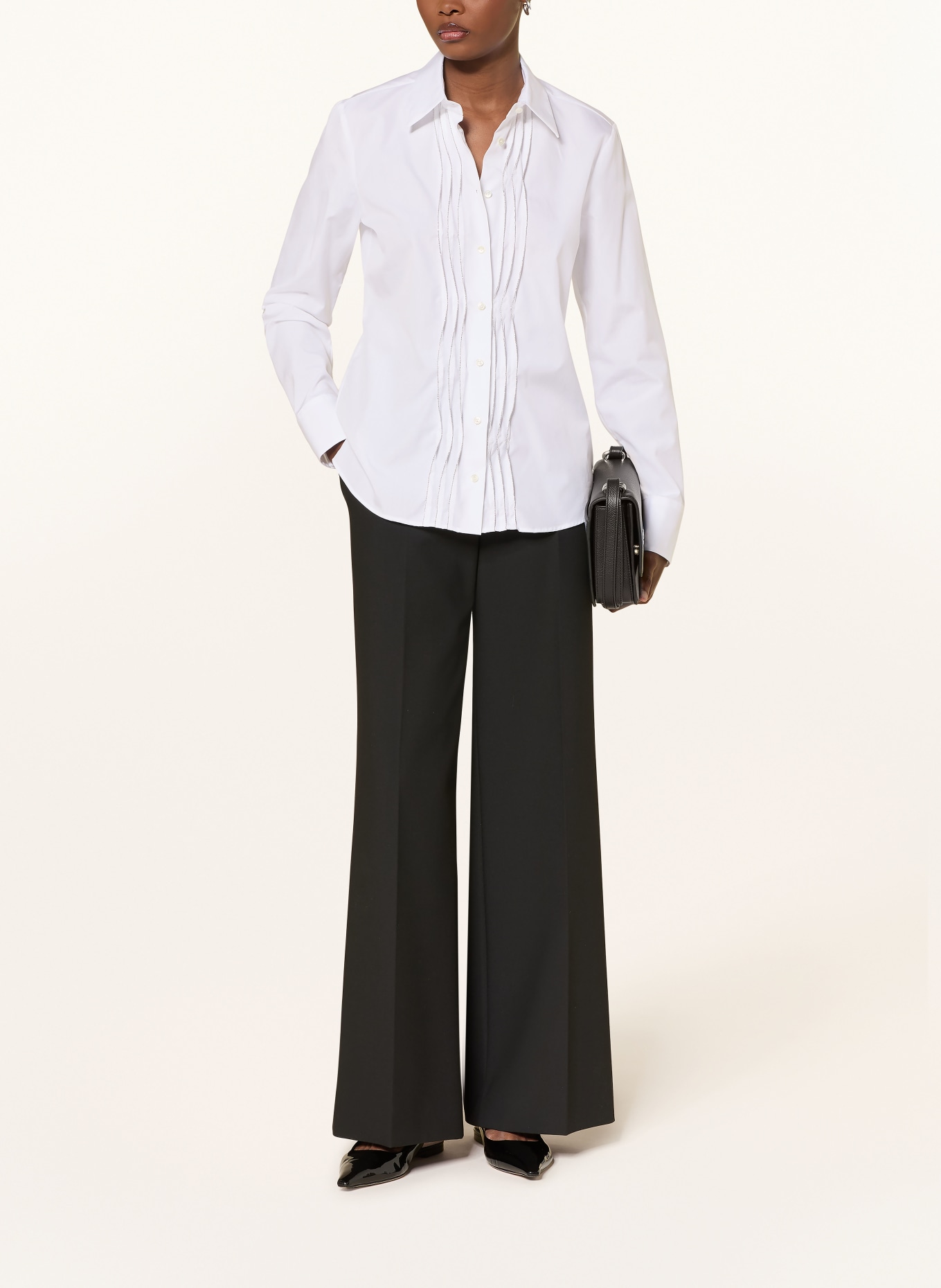 van Laack Hemdbluse VL-CELLIES-PB mit Schmucksteinen: WEISS