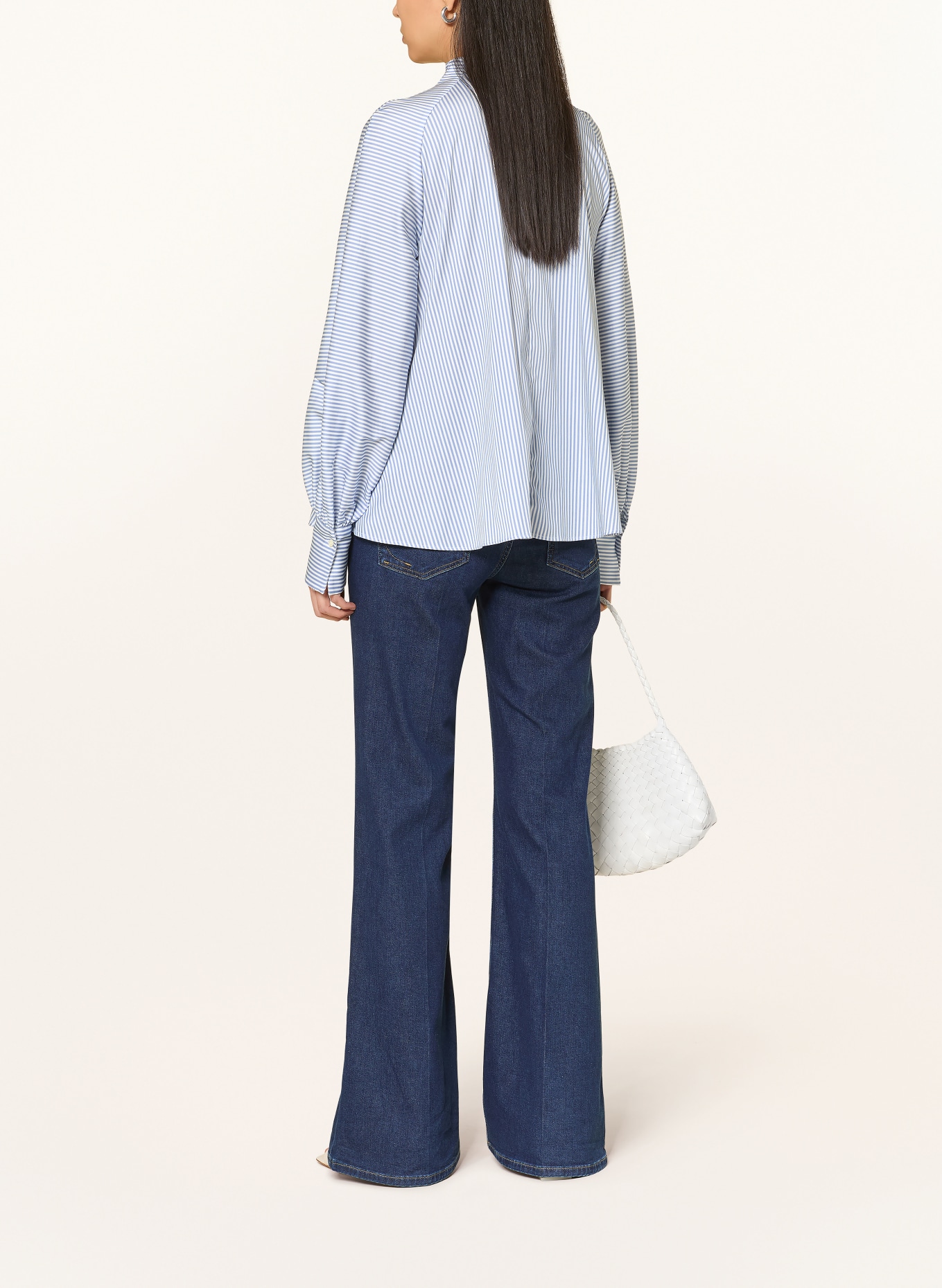 van Laack Blusenshirt VL-ANANI-SGSV: BLAU / WEISS