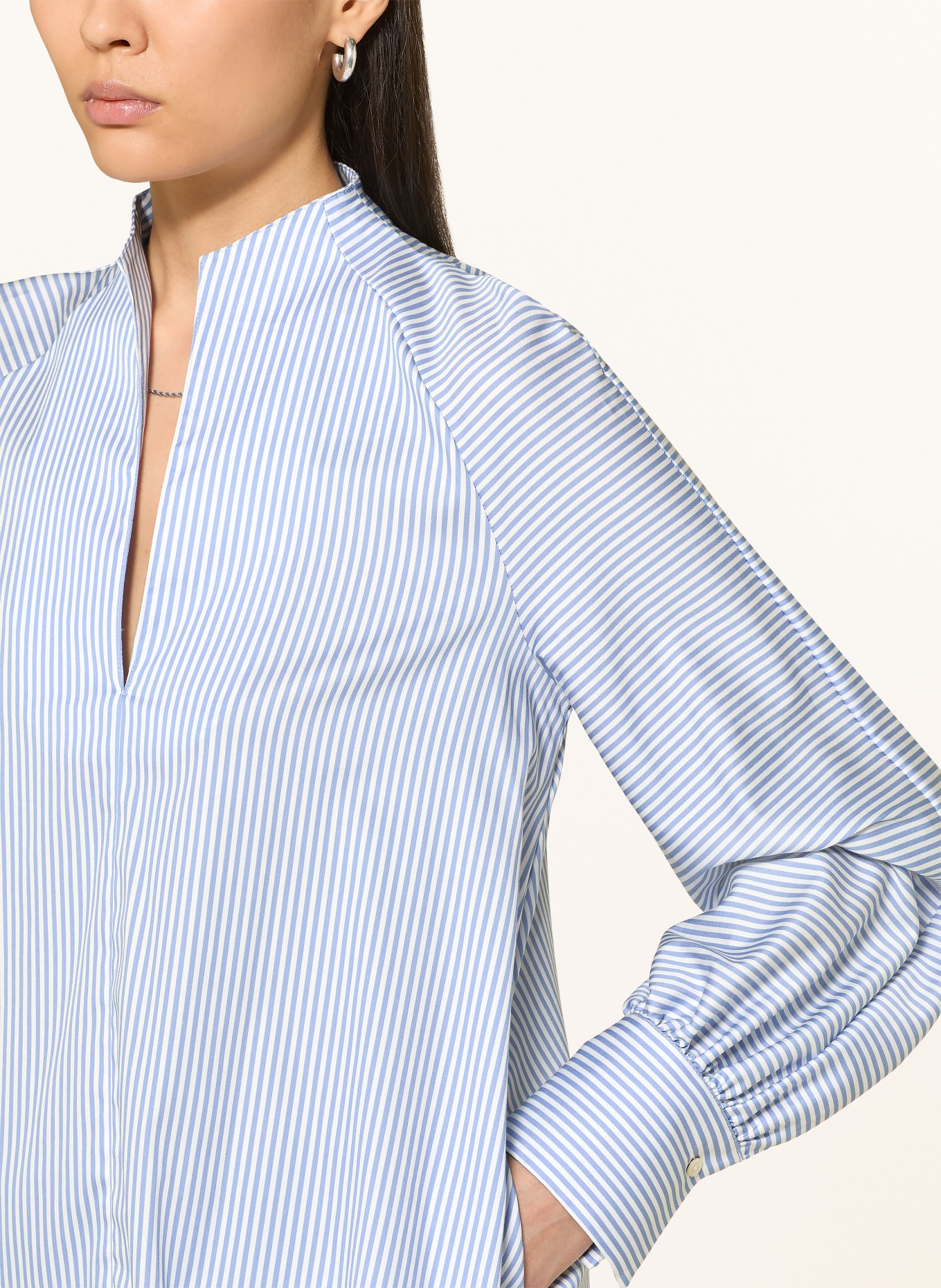 van Laack Blusenshirt VL-ANANI-SGSV: BLAU / WEISS