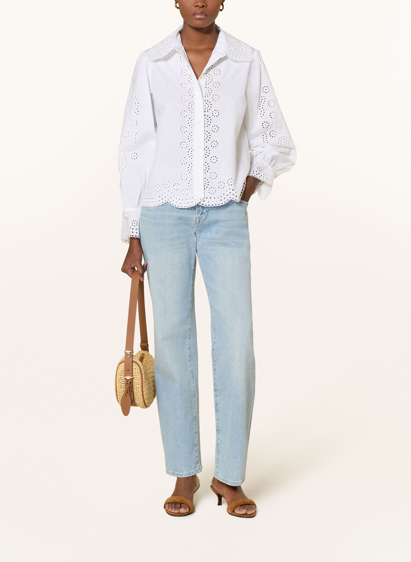 van Laack Hemdbluse VL-FELJA-PXE mit Lochspitze: WEISS