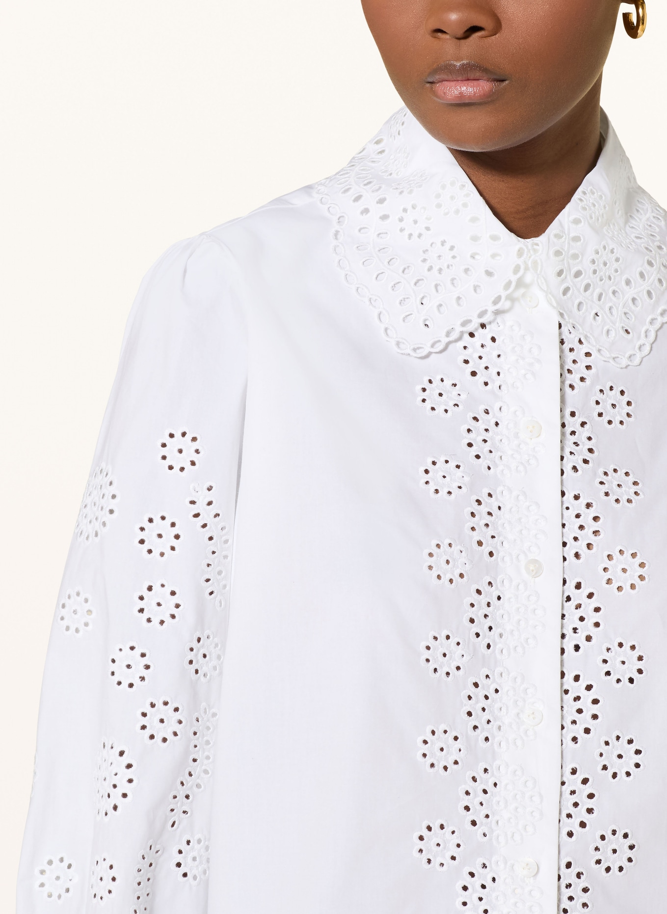 van Laack Hemdbluse VL-FELJA-PXE mit Lochspitze: WEISS