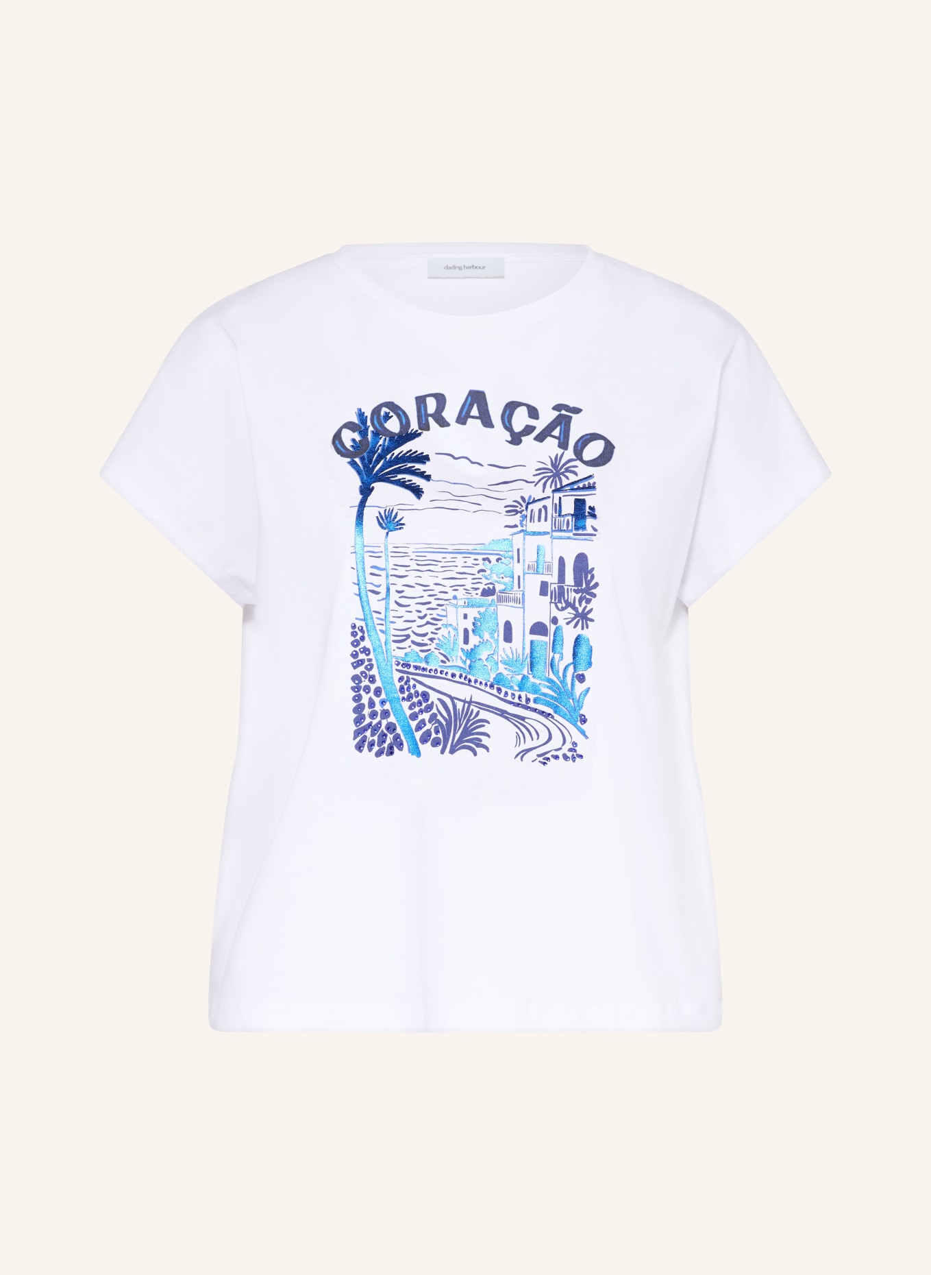 darling harbour T-shirt met strass-steentjes: WHITE