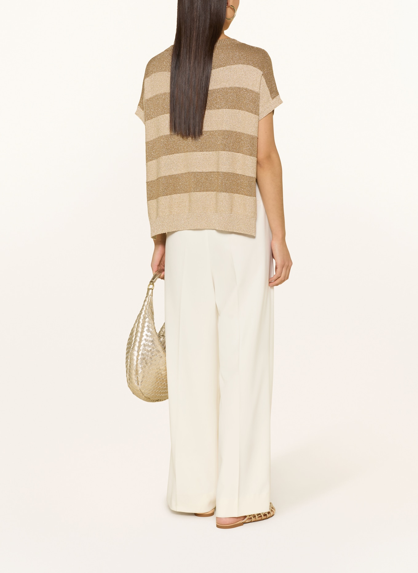 darling harbour Gebreid shirt met glinsterend garen: sand / caramel