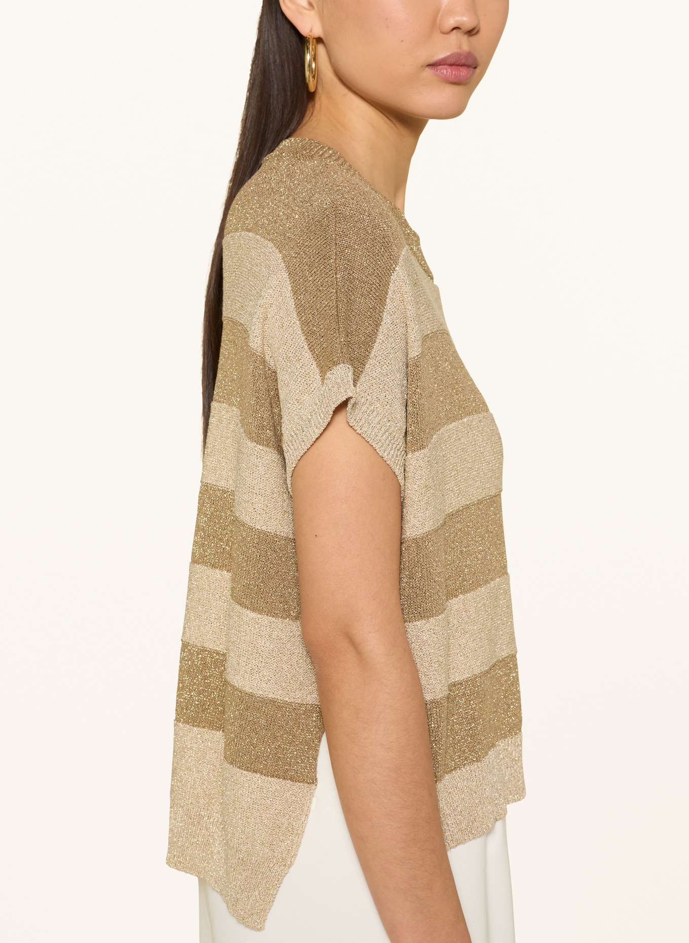 darling harbour Gebreid shirt met glinsterend garen: sand / caramel