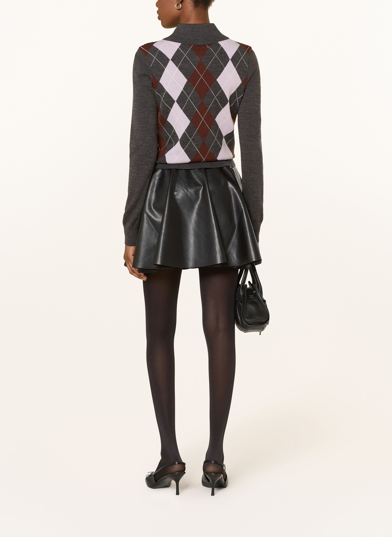 self-portrait Pullover mit Schmucksteinen: DUNKELGRAU / BRAUN / HELLROSA