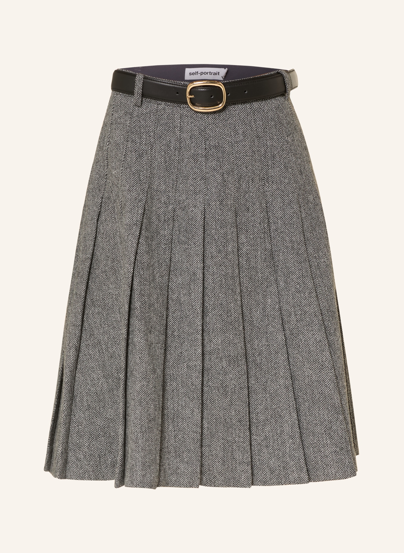 self-portrait pleated skirt: GRAY / DARK GRAY