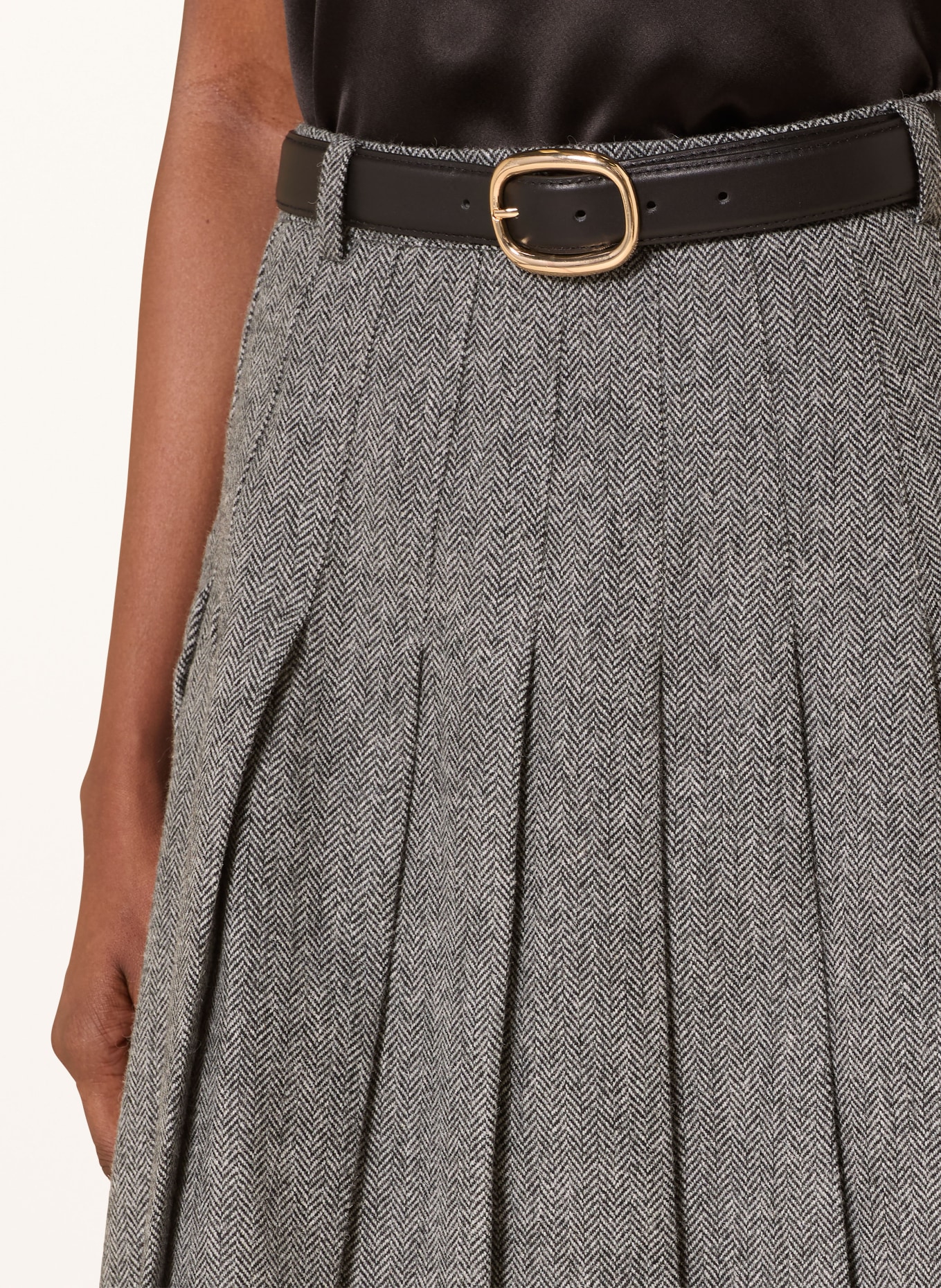 self-portrait pleated skirt: GRAY / DARK GRAY