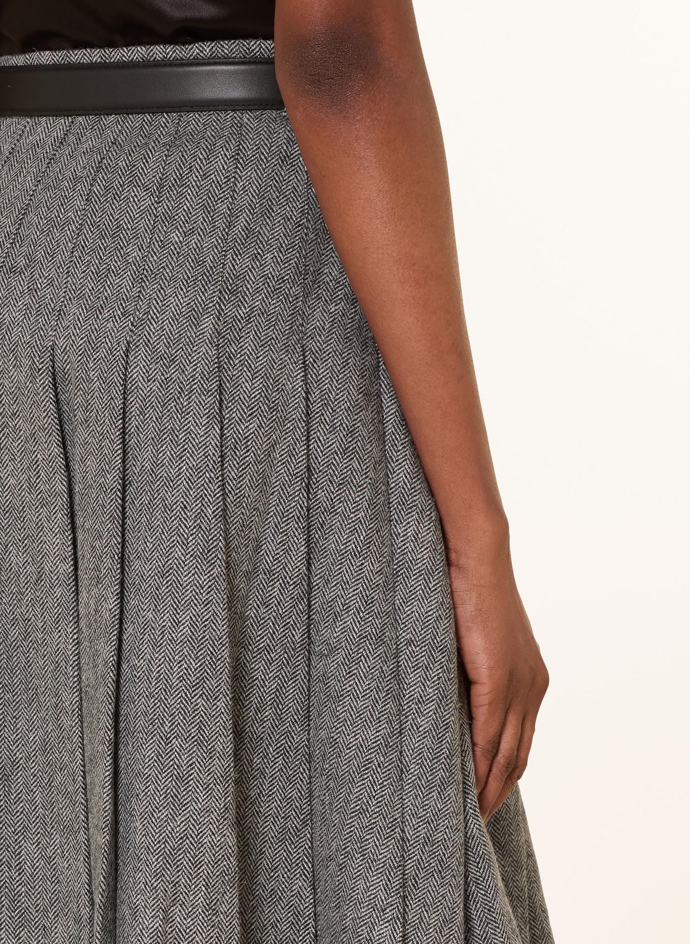 self-portrait pleated skirt: GRAY / DARK GRAY