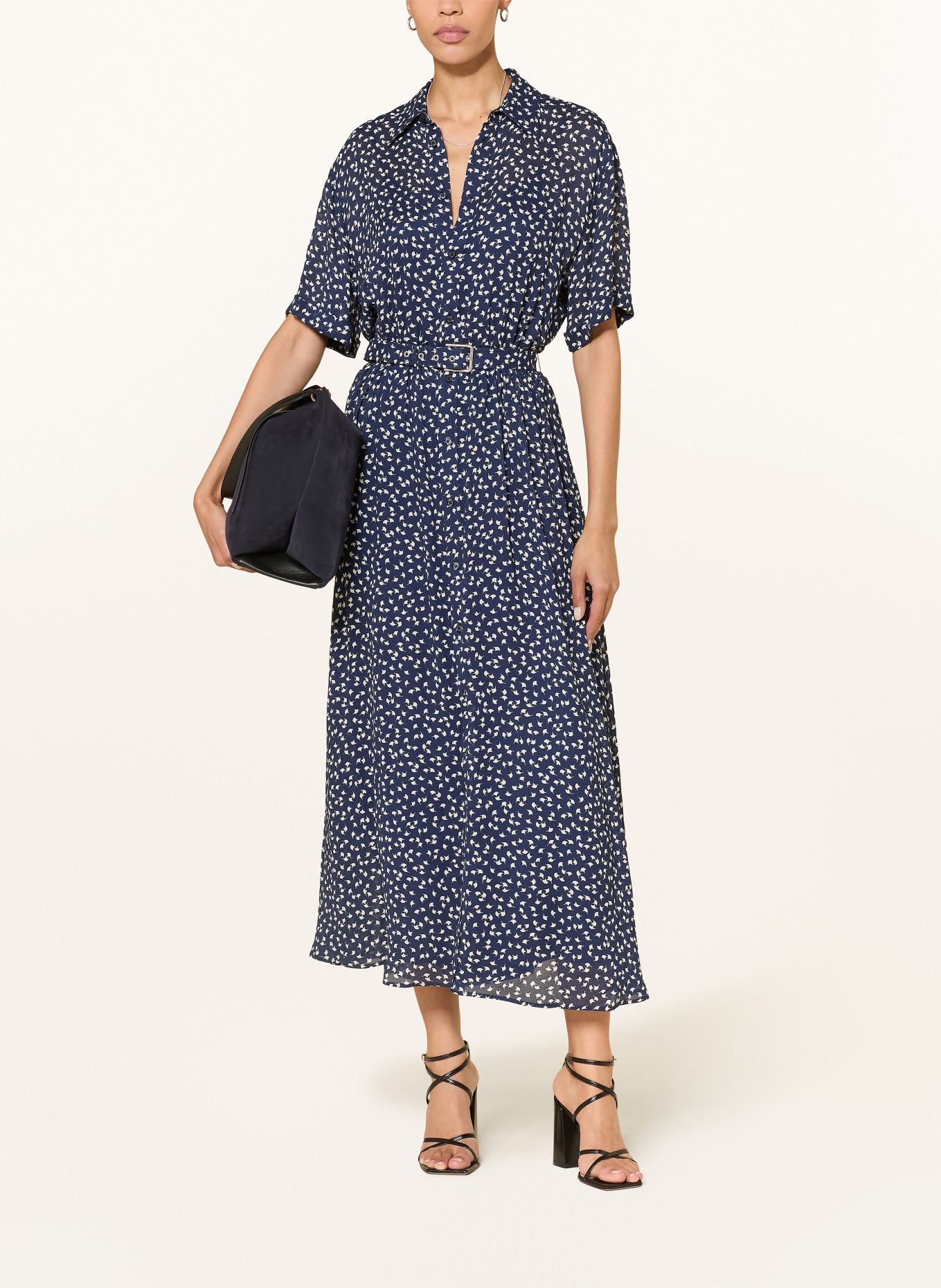 RALPH LAUREN Collection Hemdblusenkleid SURA: DUNKELBLAU / WEISS