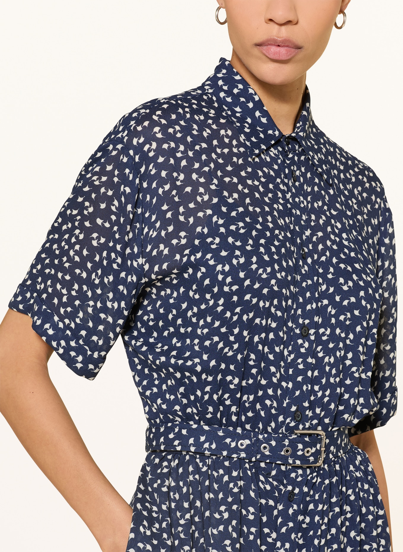 RALPH LAUREN Collection Hemdblusenkleid SURA: DUNKELBLAU / WEISS