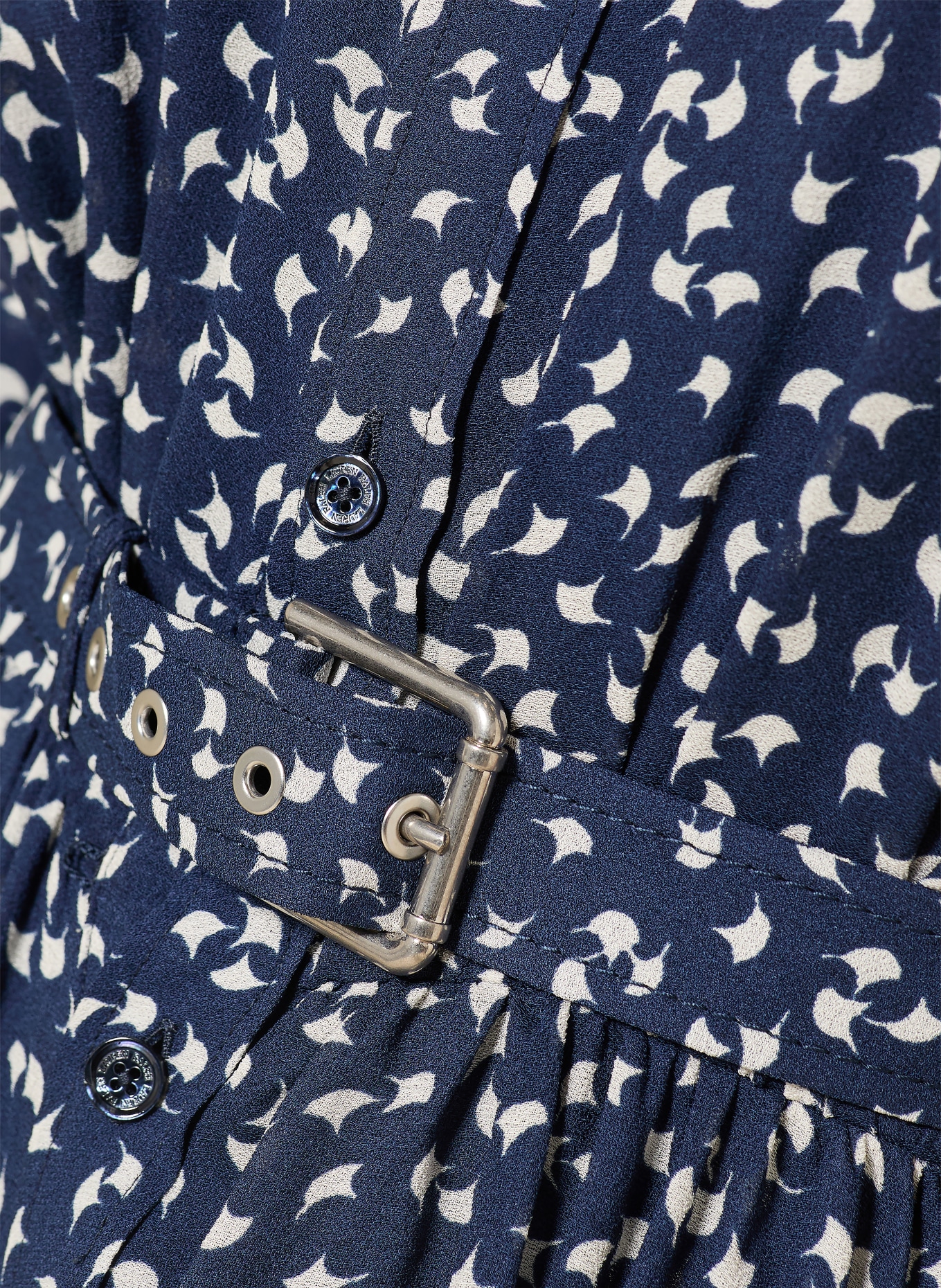 RALPH LAUREN Collection Hemdblusenkleid SURA: DUNKELBLAU / WEISS