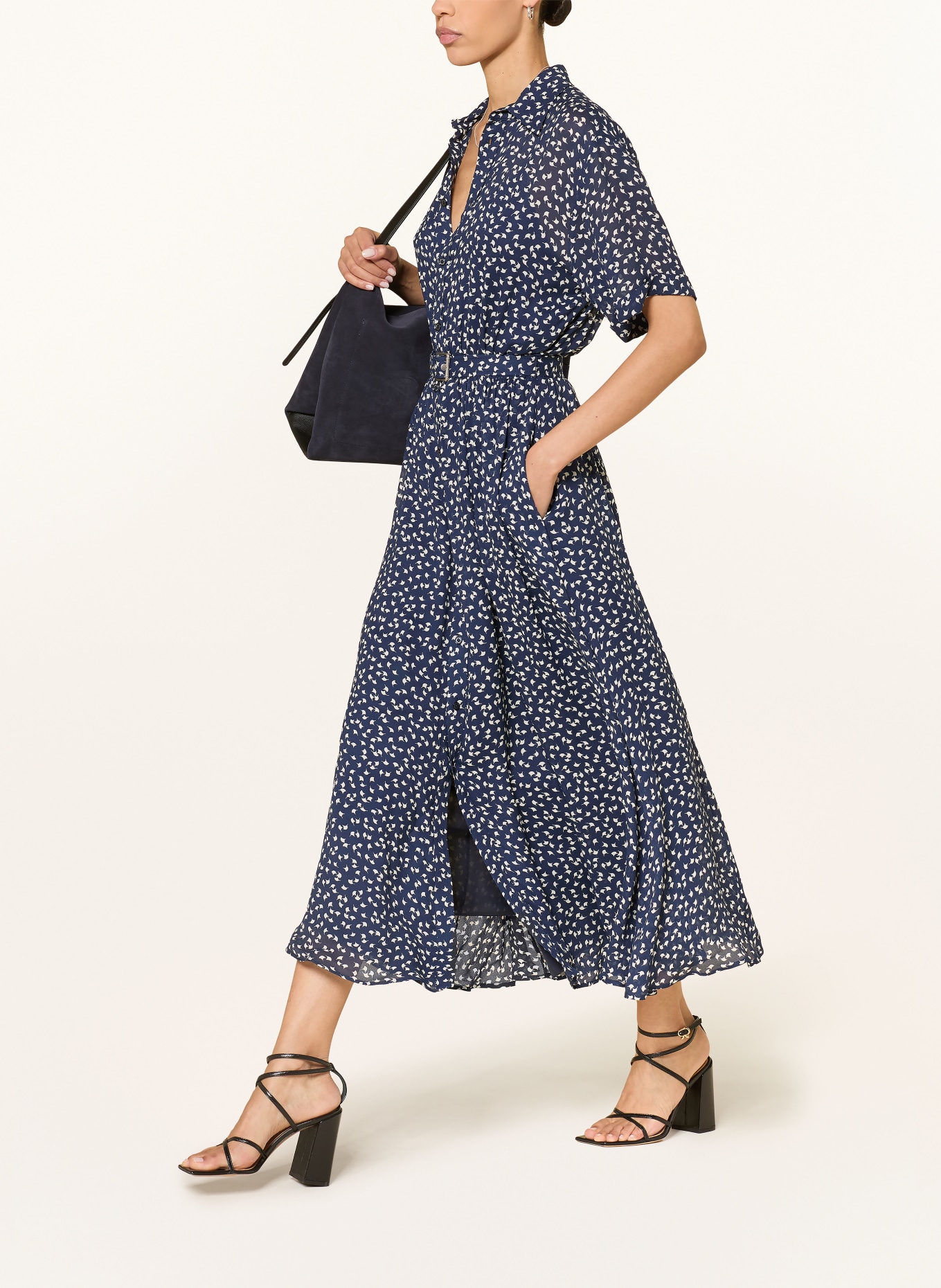 RALPH LAUREN Collection Hemdblusenkleid SURA: DUNKELBLAU / WEISS