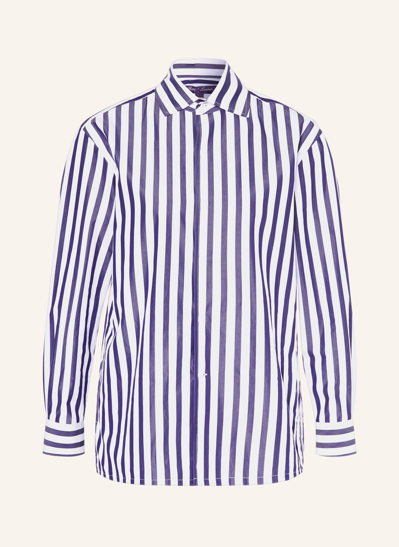 RALPH LAUREN Collection Hemdbluse: WEISS / DUNKELBLAU