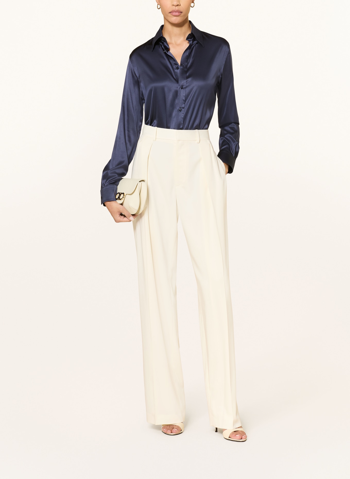 RALPH LAUREN Collection CAMERON silk shirt blouse: DARK BLUE