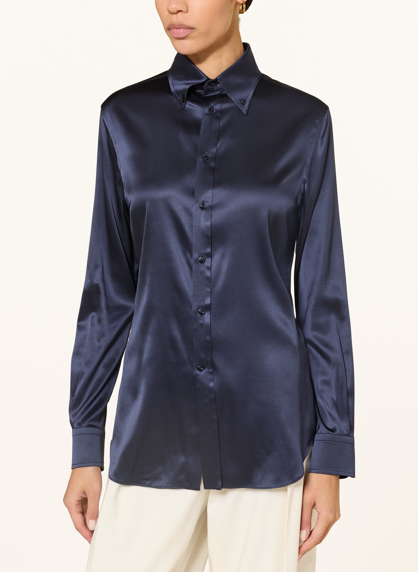 RALPH LAUREN Collection CAMERON silk shirt blouse: DARK BLUE