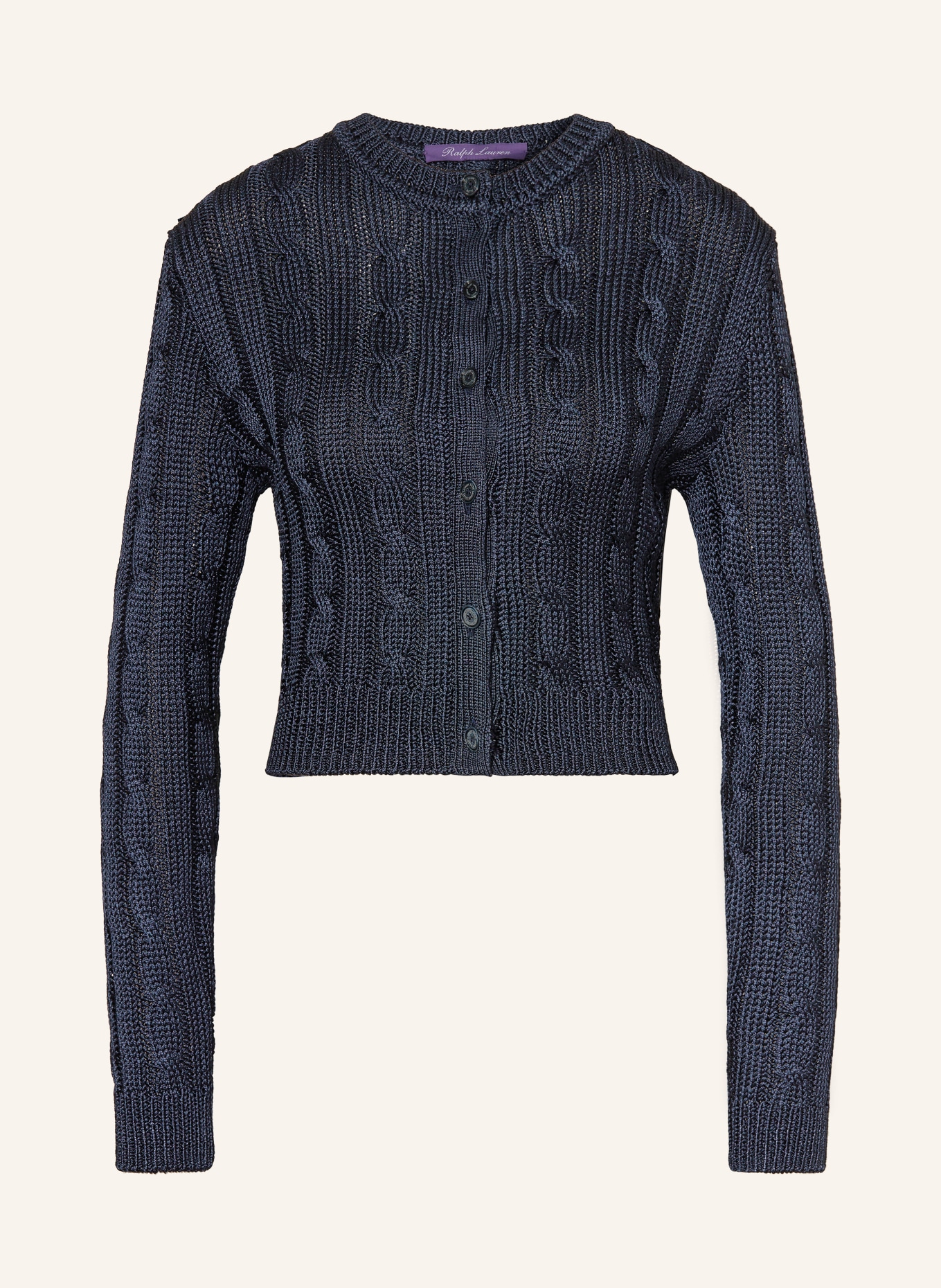 RALPH LAUREN Collection Strickjacke aus Seide: DUNKELBLAU