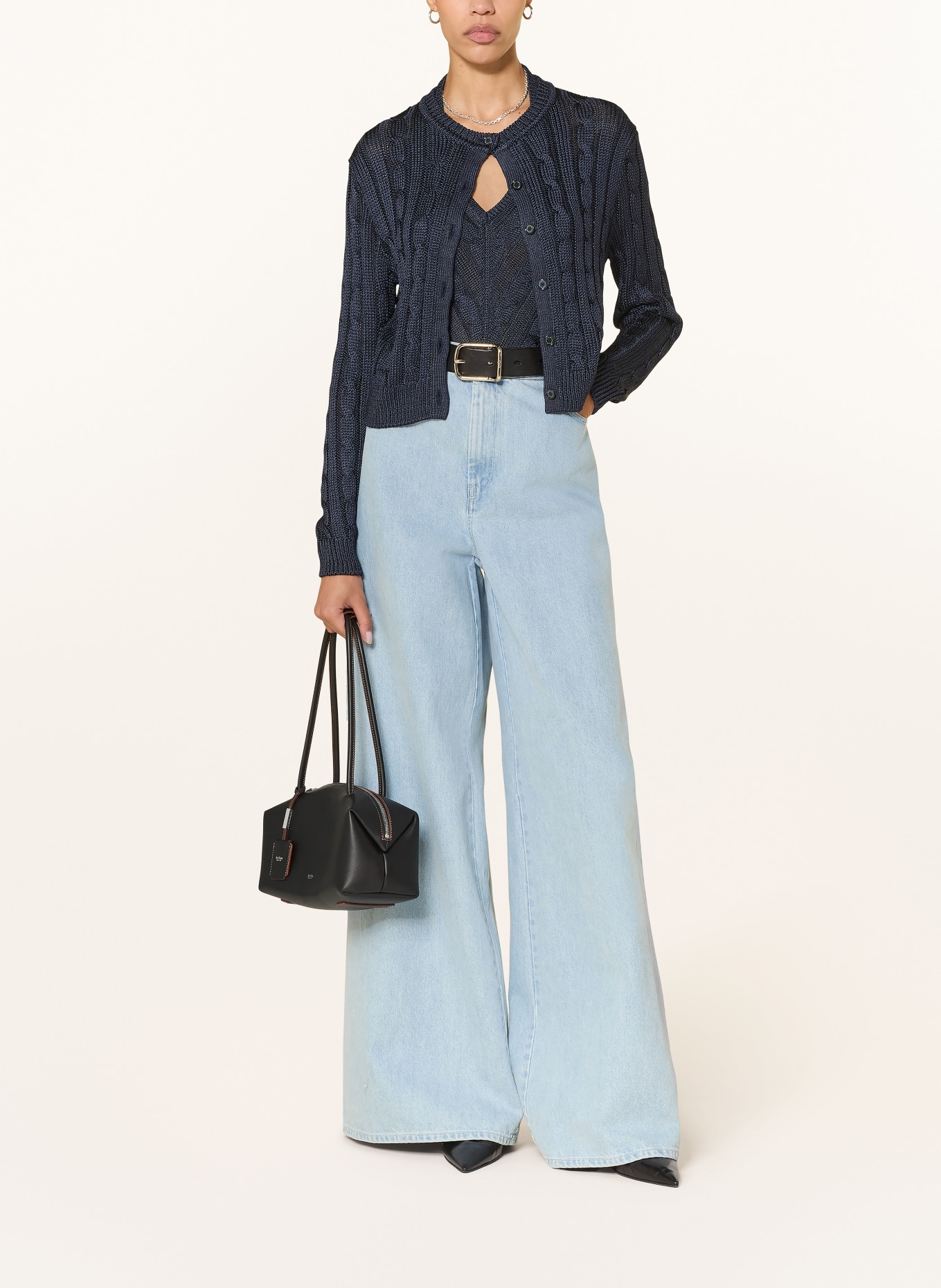 RALPH LAUREN Collection Strickjacke aus Seide: DUNKELBLAU