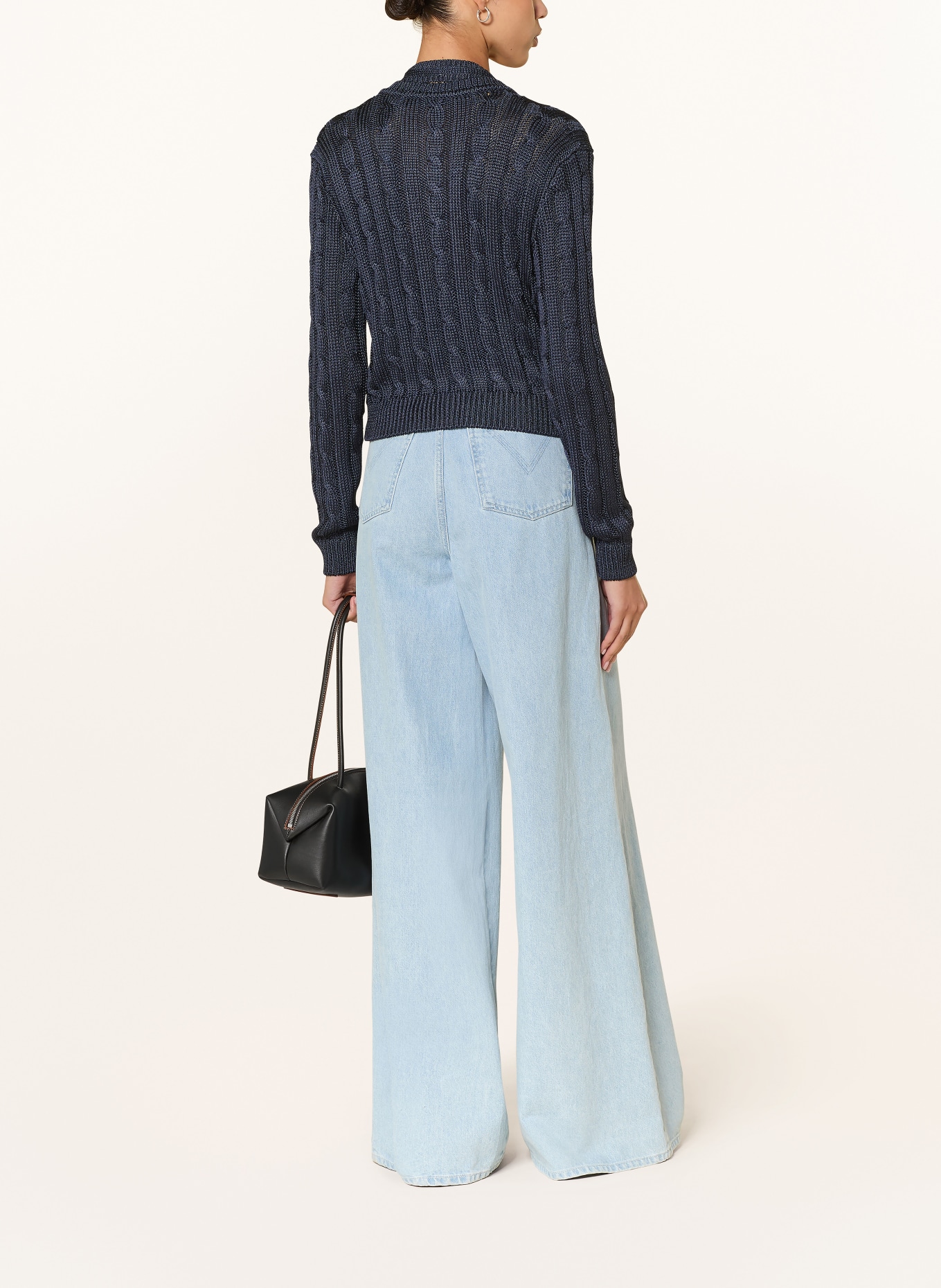 RALPH LAUREN Collection Strickjacke aus Seide: DUNKELBLAU