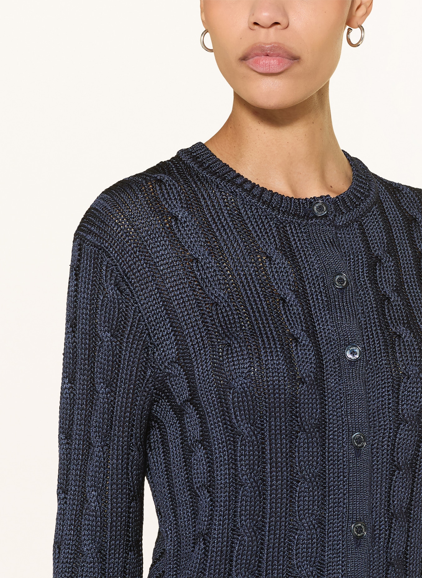 RALPH LAUREN Collection Strickjacke aus Seide: DUNKELBLAU