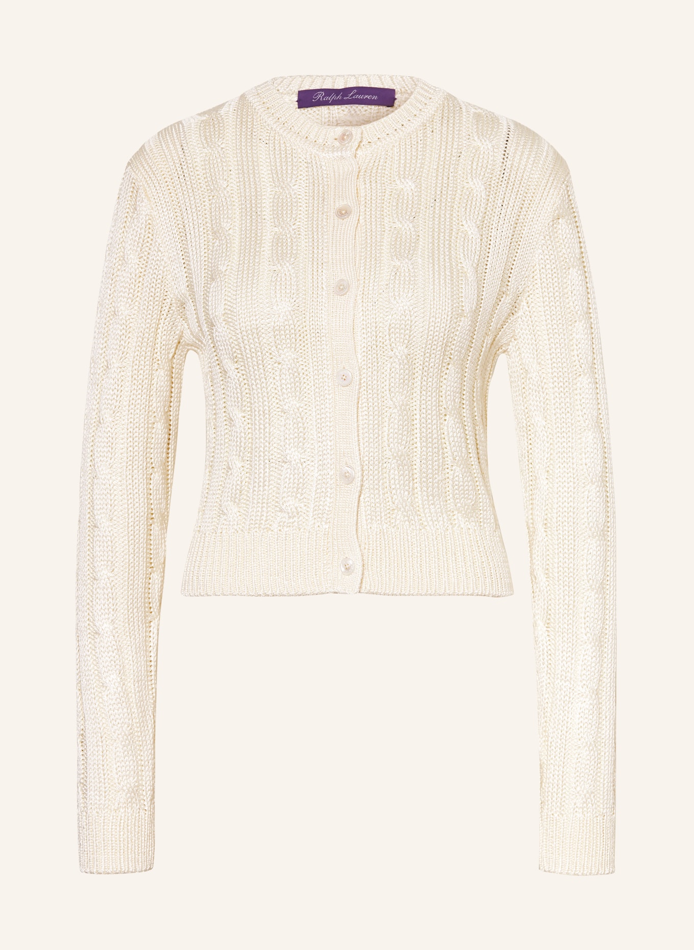 RALPH LAUREN Collection Strickjacke aus Seide: CREME
