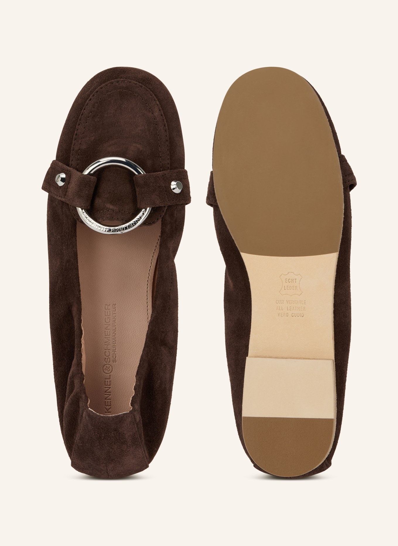 KENNEL & SCHMENGER LOLA ballerina flats: DARK BROWN