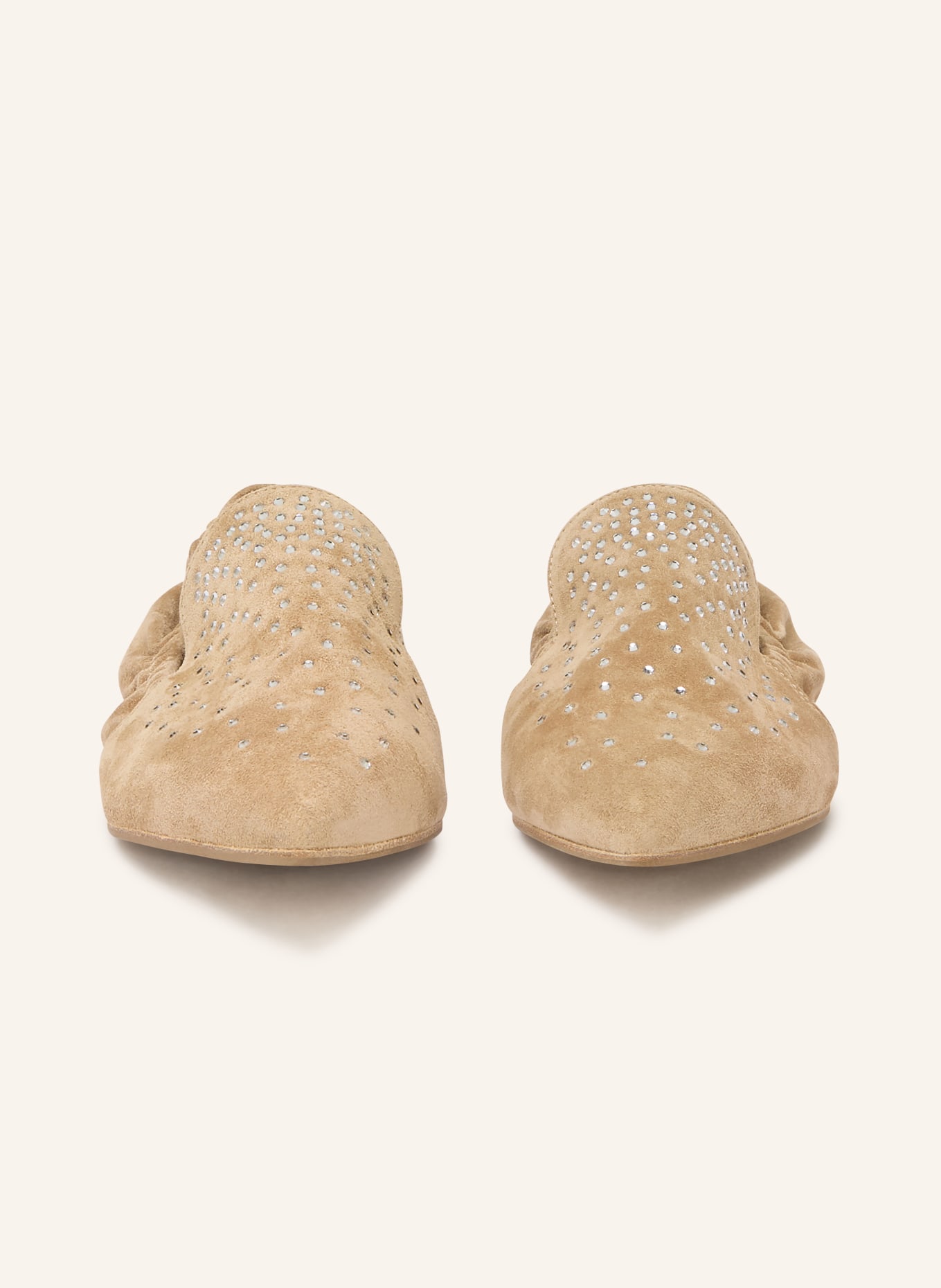 KENNEL & SCHMENGER GRETA ballerina flats with gemstones: LIGHT BROWN