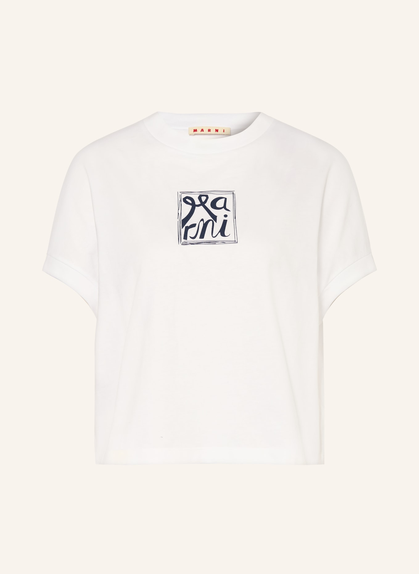 MARNI T-shirt: WHITE / DARK BLUE